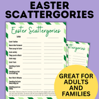Easter Scattergories Game for Kids and Families