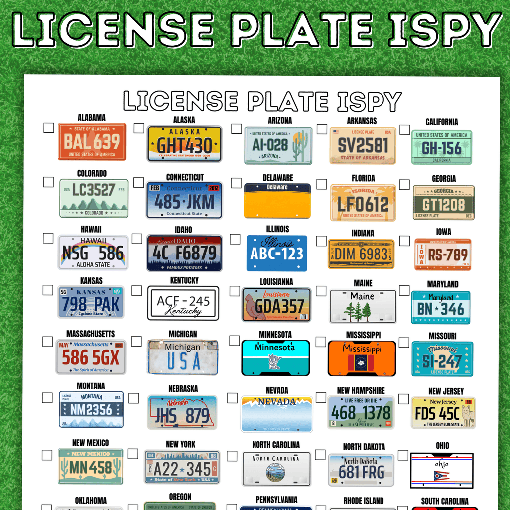 License Plate I Spy Game for Kids | Travel Games