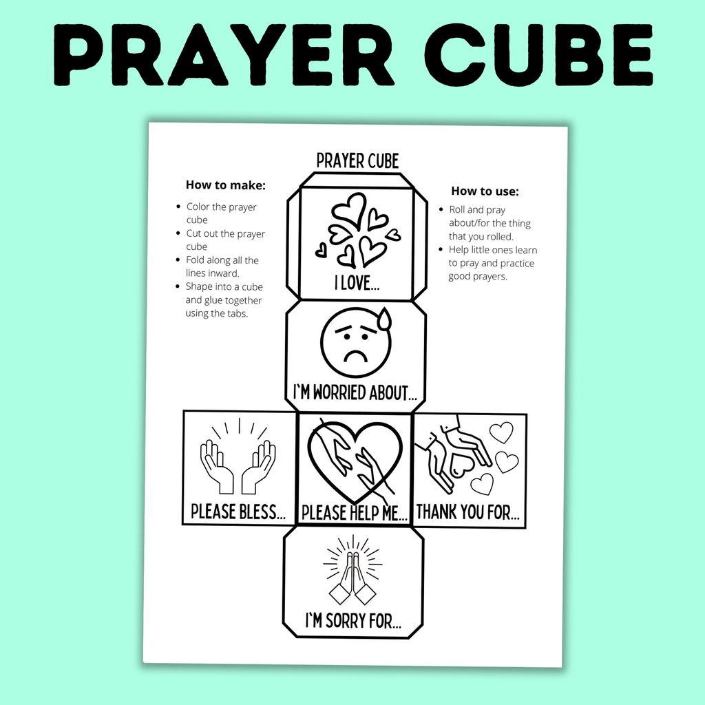 Prayer Printables for Kids | Prayer Prompts | Prayer Chart | Prayer Guide | Prayer Calendar | Prayer Activity | Sunday School Activity