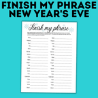 New Year's Eve Finish my Phrase | New Year's Eve Game