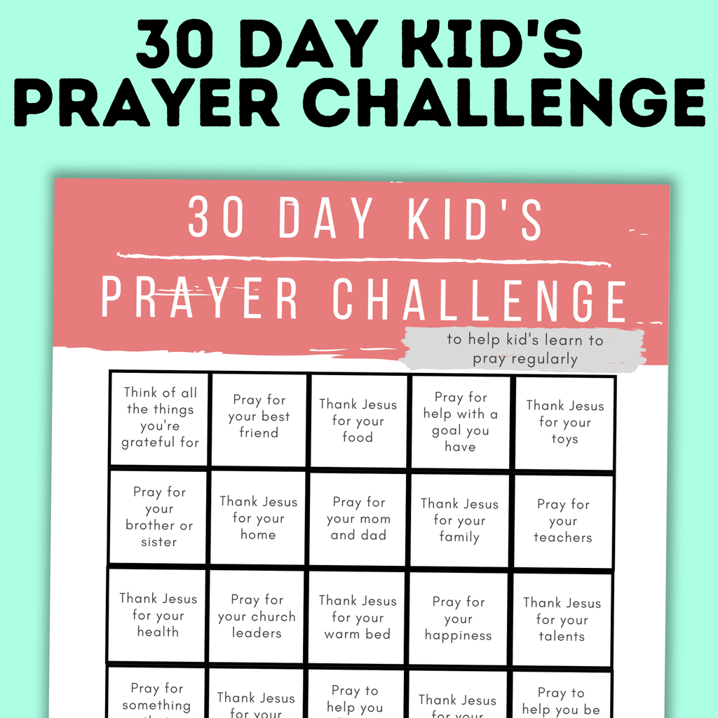 Prayer Printables for Kids | Prayer Prompts | Prayer Chart | Prayer Guide | Prayer Calendar | Prayer Activity | Sunday School Activity