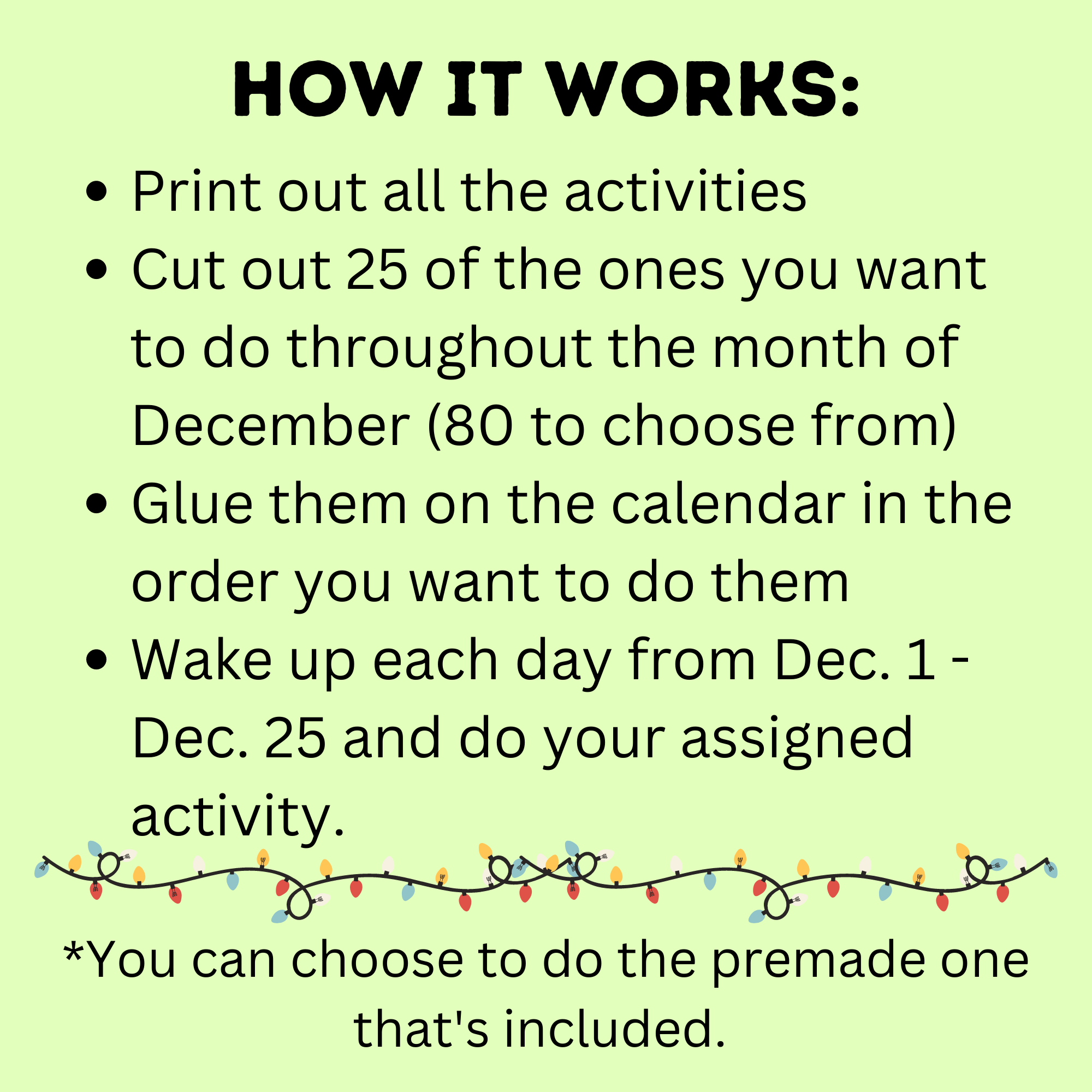 Kid's Christmas Activity Advent Calendar | Christmas Calendar | Christmas Activities and Bucket List