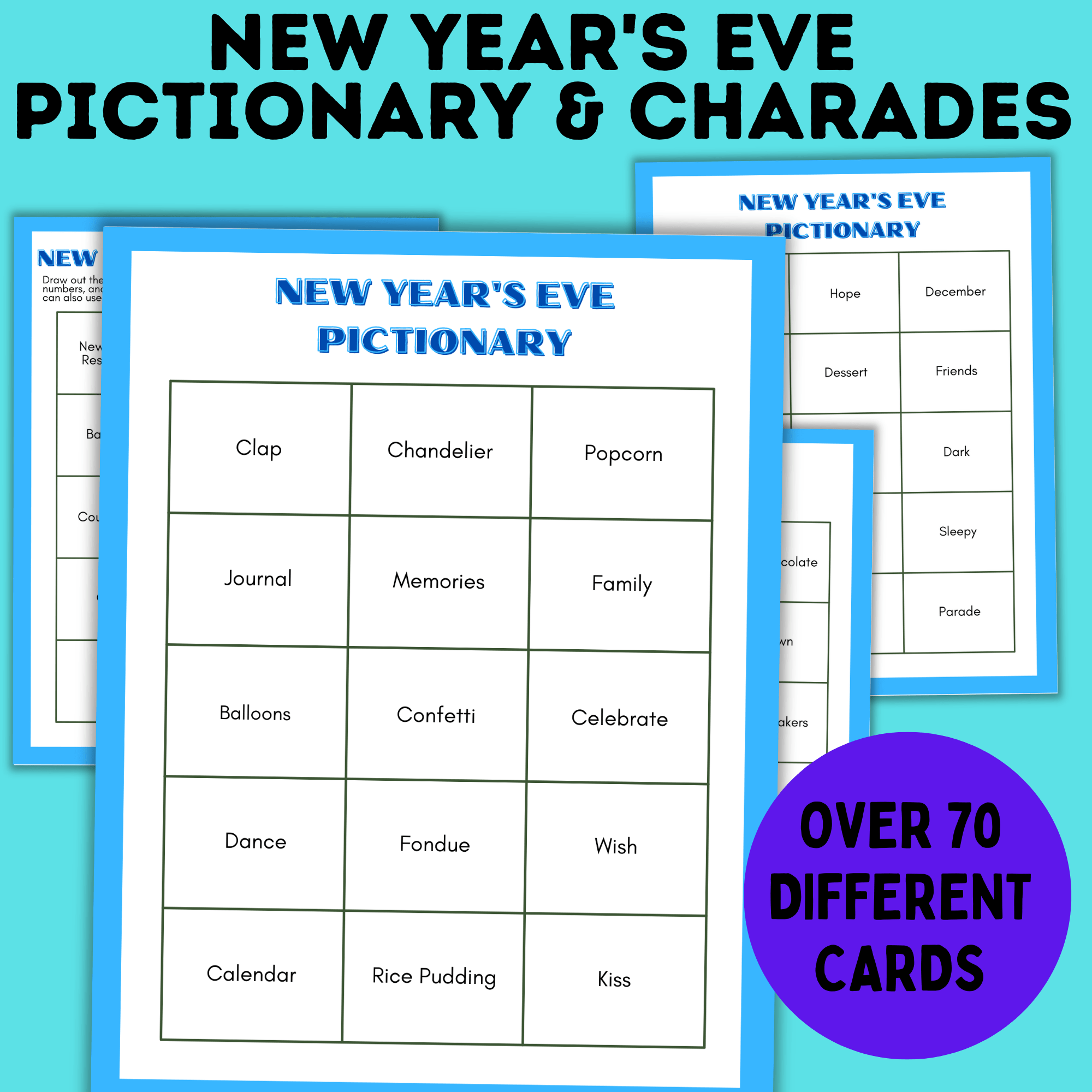 New Year's Eve 12-Hour Countdown Activity for Kids | NYE Games | Kids Games | NYE Printables