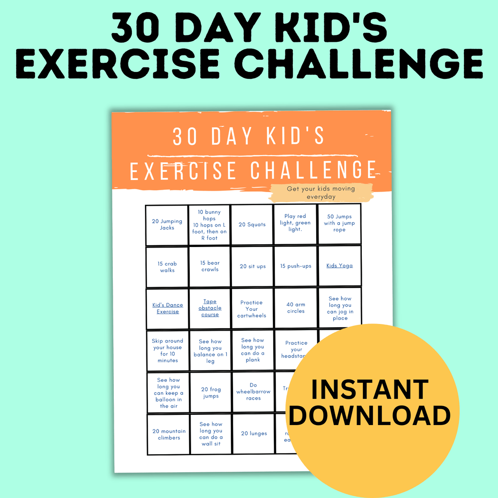 30-Day Kid's Exercise Challenge | Kids Activities
