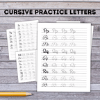 Cursive Alphabet Practice Sheets with Different Fonts | Handwriting Practice | Handwriting Cursive | Cursive Practice Sheets