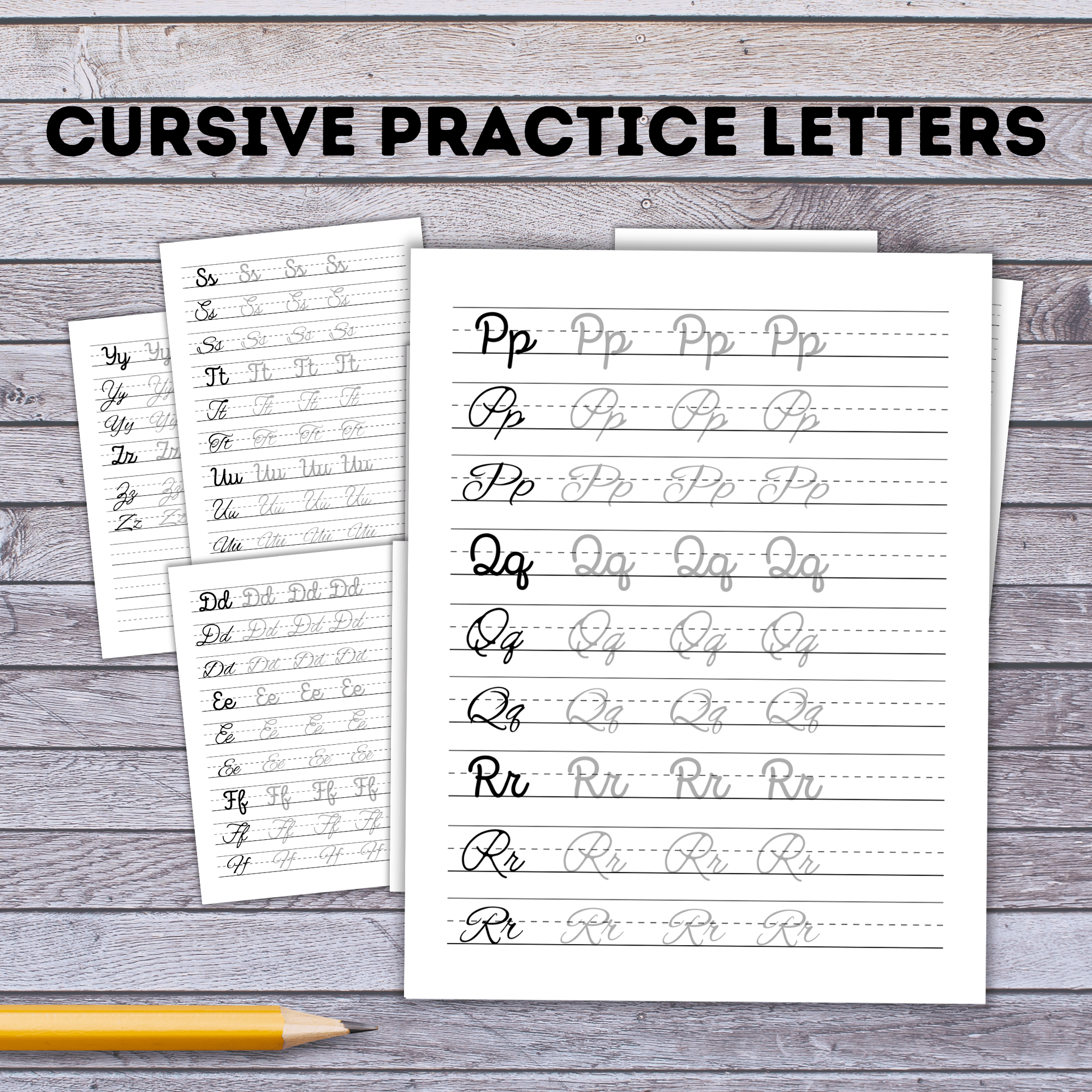 Cursive Alphabet Practice Sheets with Different Fonts | Handwriting Practice | Handwriting Cursive | Cursive Practice Sheets