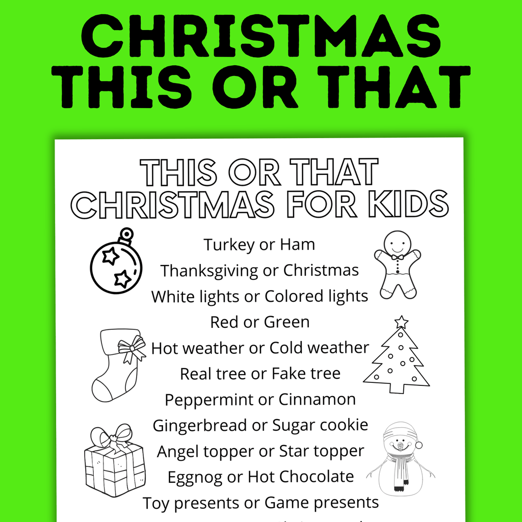 This or That Christmas for Kids