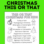 This or That Christmas for Kids