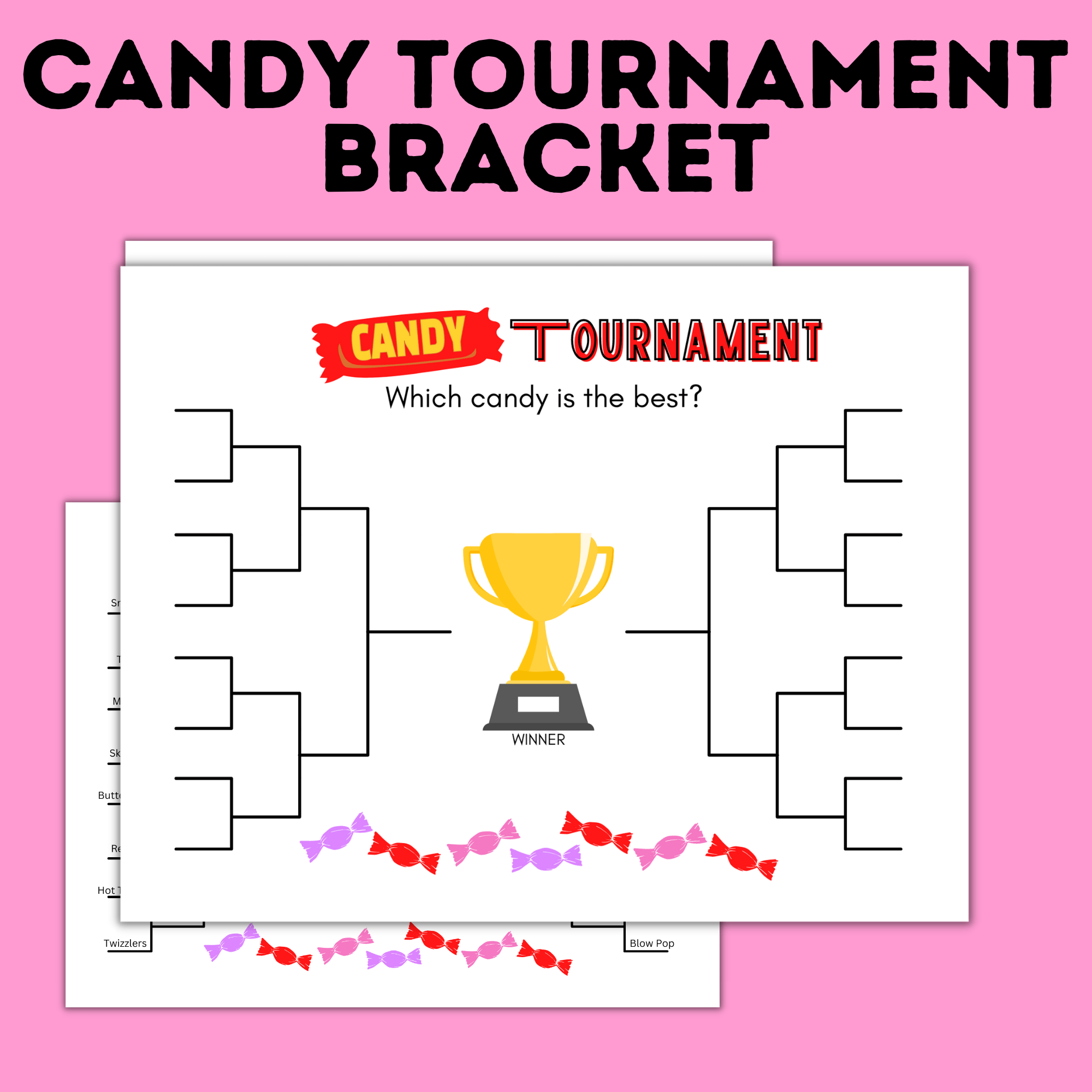 Valentine's Day Candy Tournament Bracket for Kids | Kids Games