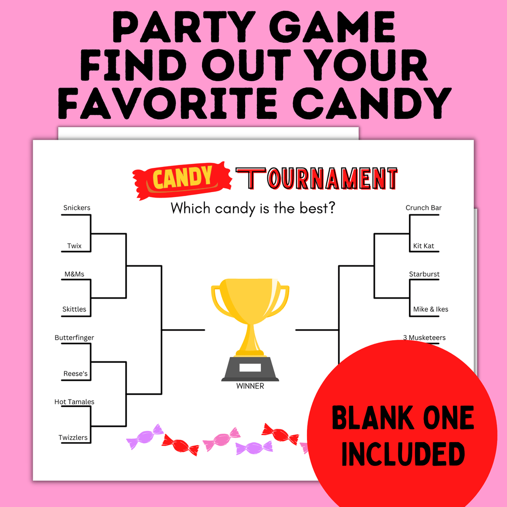Valentine's Day Candy Tournament Bracket for Kids | Kids Games