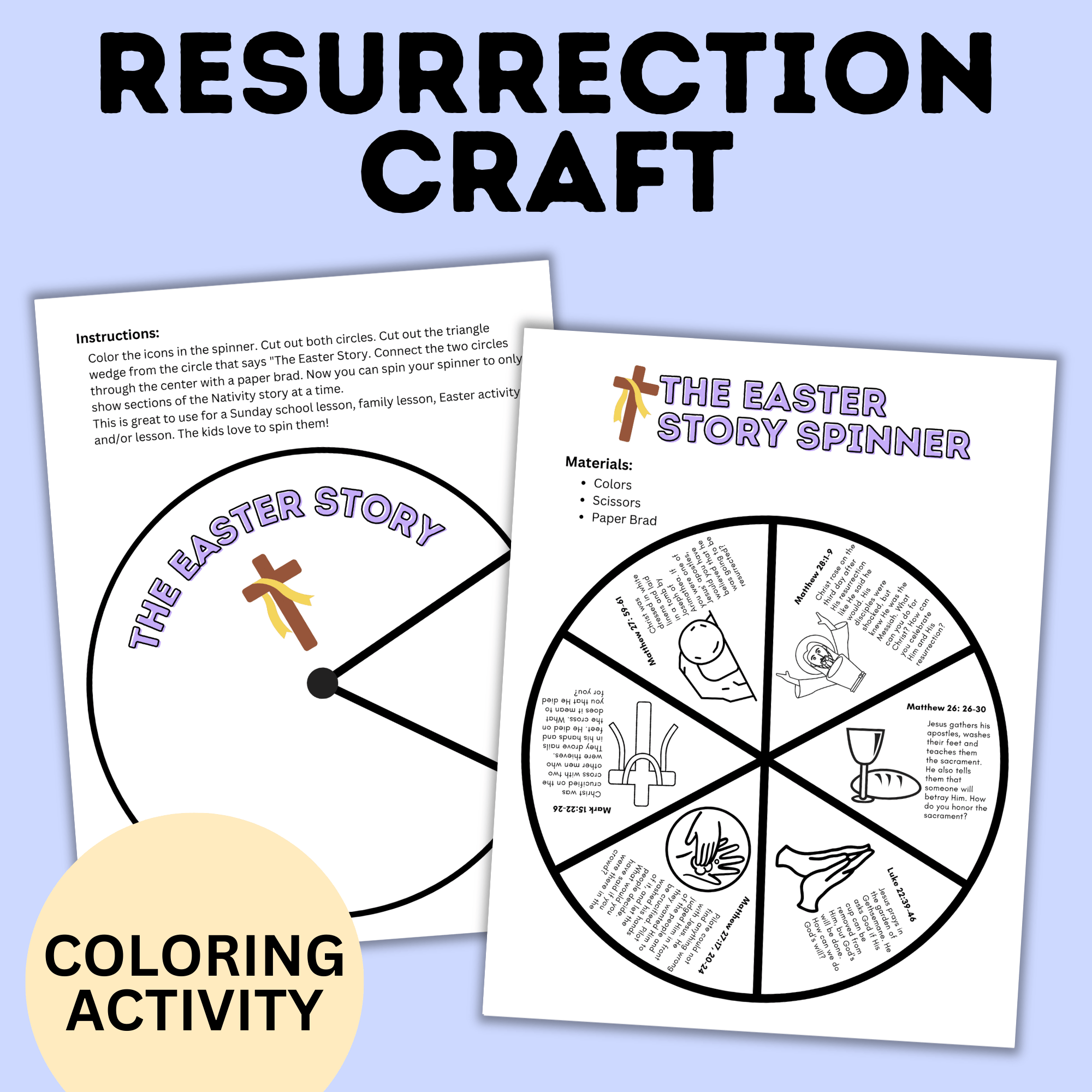 Easter Story Spinner Craft | Easter Craft | Kids Crafts | Toddler Craft