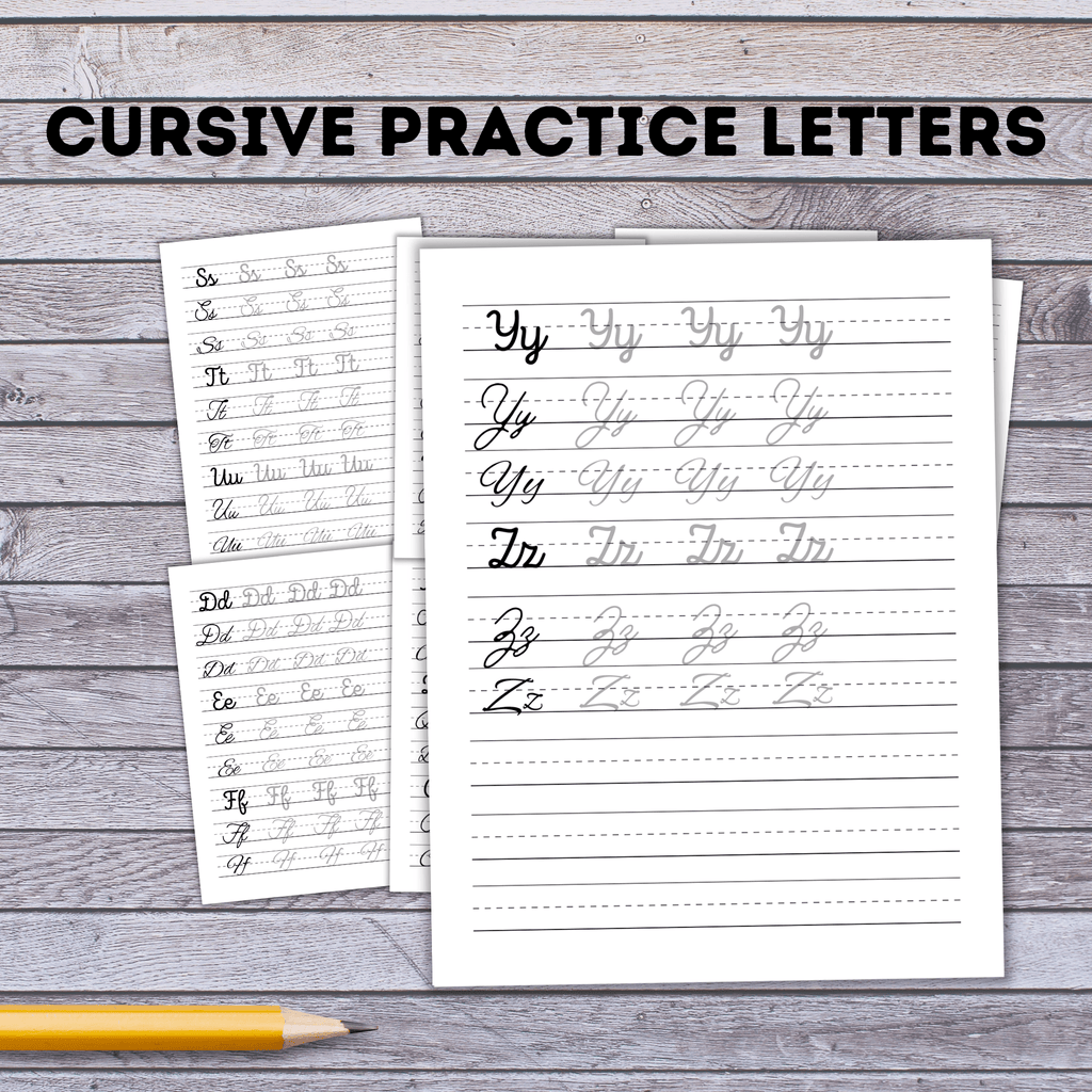 Cursive Alphabet Practice Sheets with Different Fonts | Handwriting Practice | Handwriting Cursive | Cursive Practice Sheets