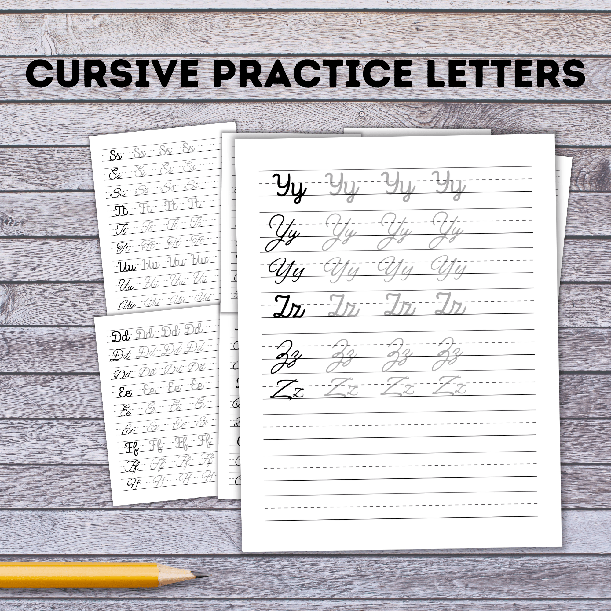 Cursive Alphabet Practice Sheets with Different Fonts | Handwriting Practice | Handwriting Cursive | Cursive Practice Sheets