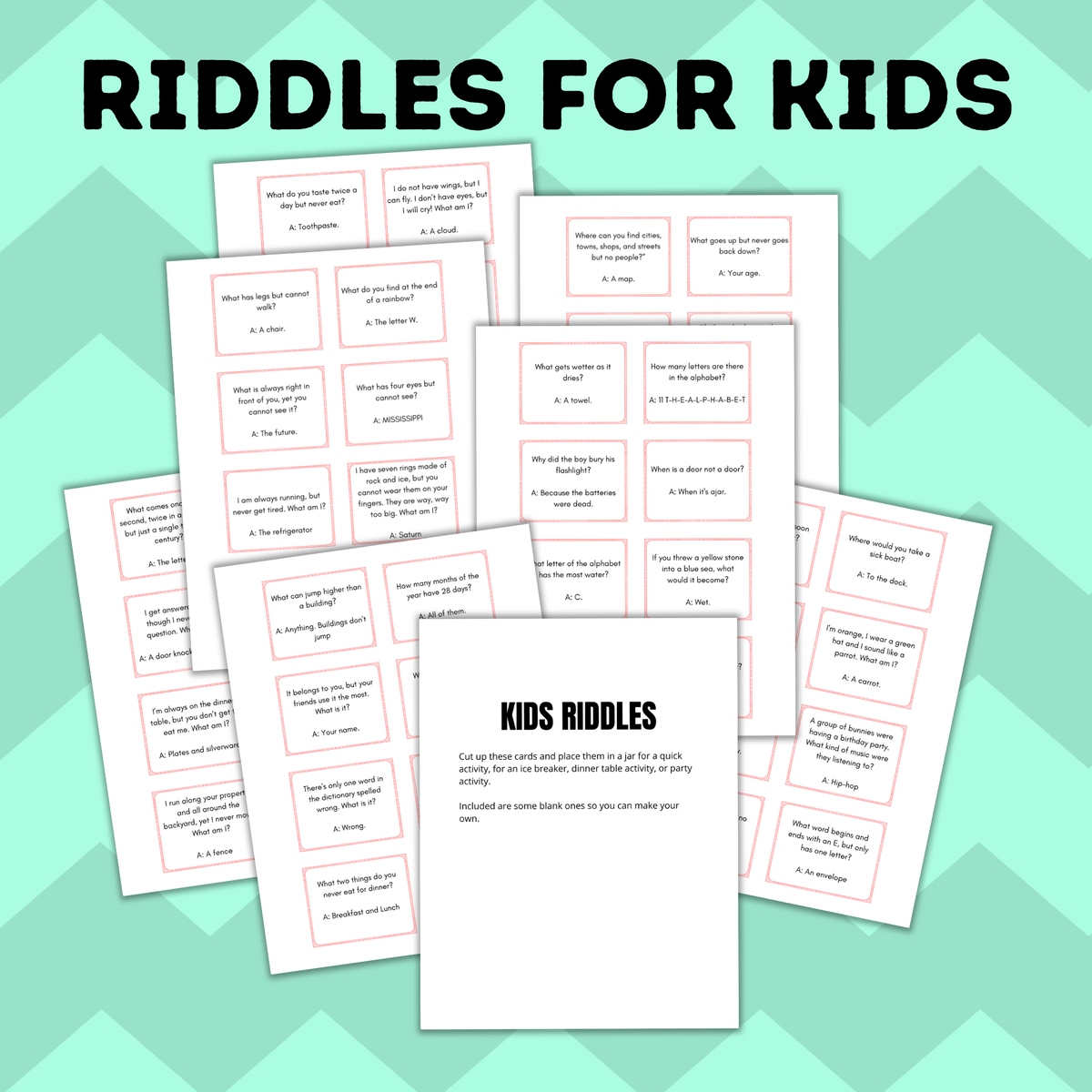 Kids Health Riddle Kid's Riddle Cards | Kid's Riddle Questions | Riddles for Kids β Paper ...