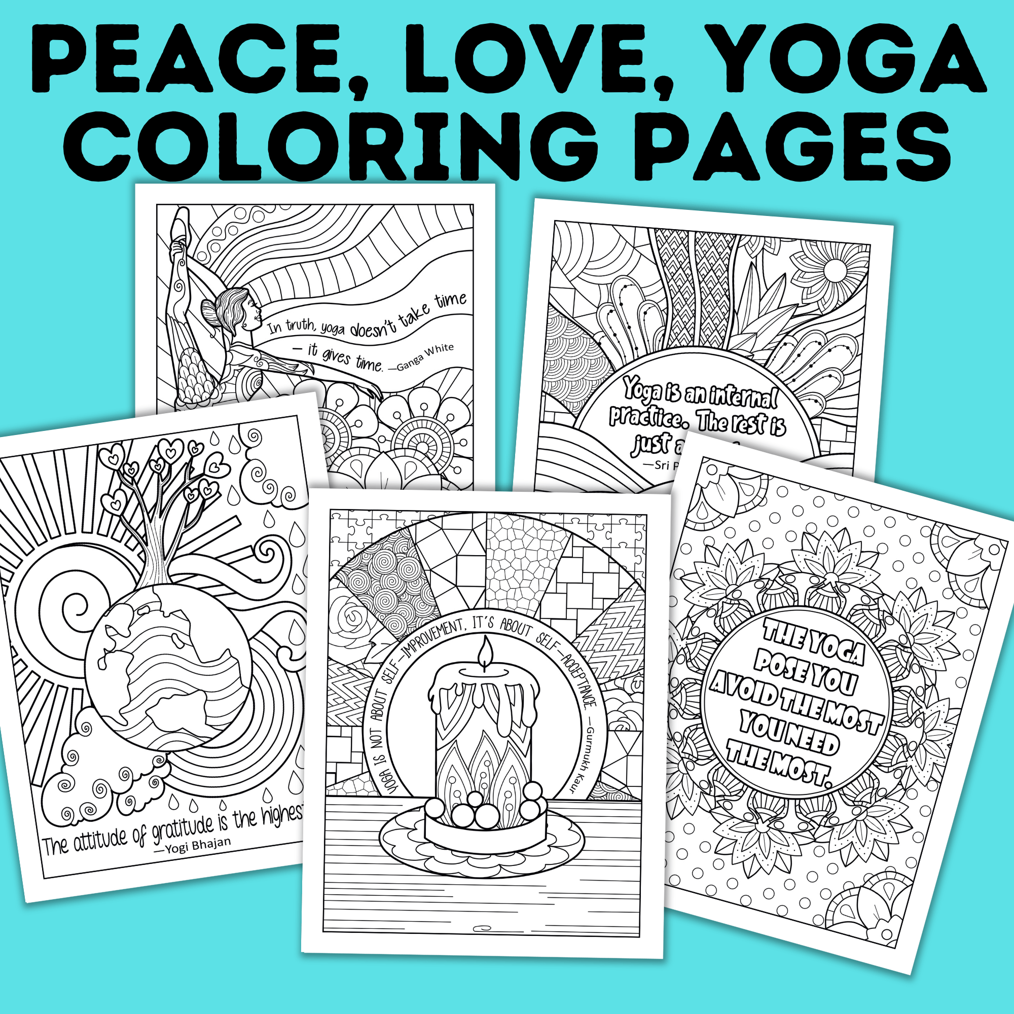 Yoga Coloring Pages | Relaxing Coloring Pages