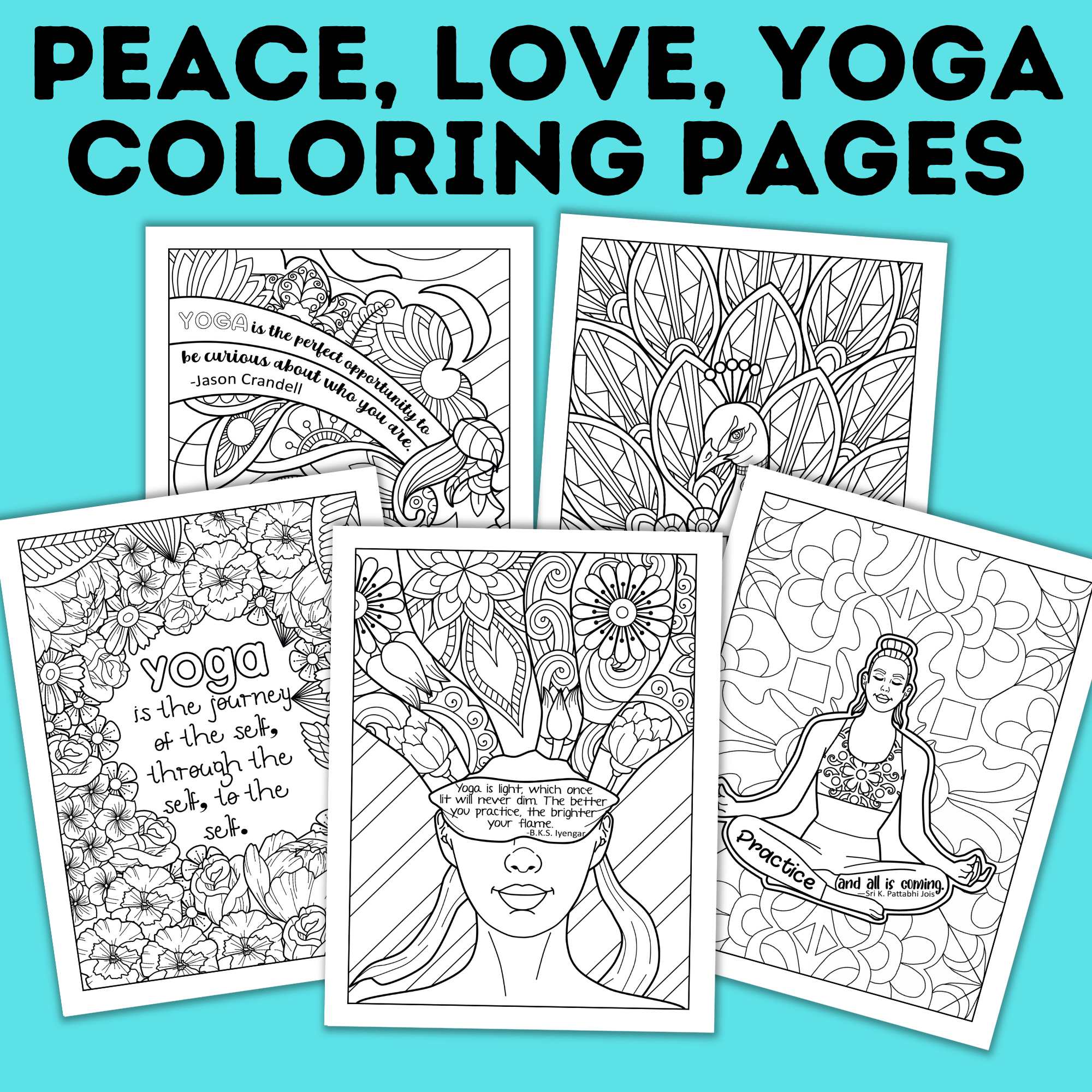 Yoga Coloring Pages | Relaxing Coloring Pages