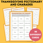Thanksgiving Pictionary and Charades for Kids