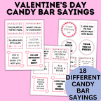 Valentine's Day Candy Bars Sayings | Candy Bar Sayings | Valentine's Day Notes | Valentine's for Kids | Candy Bar Notes | Digital