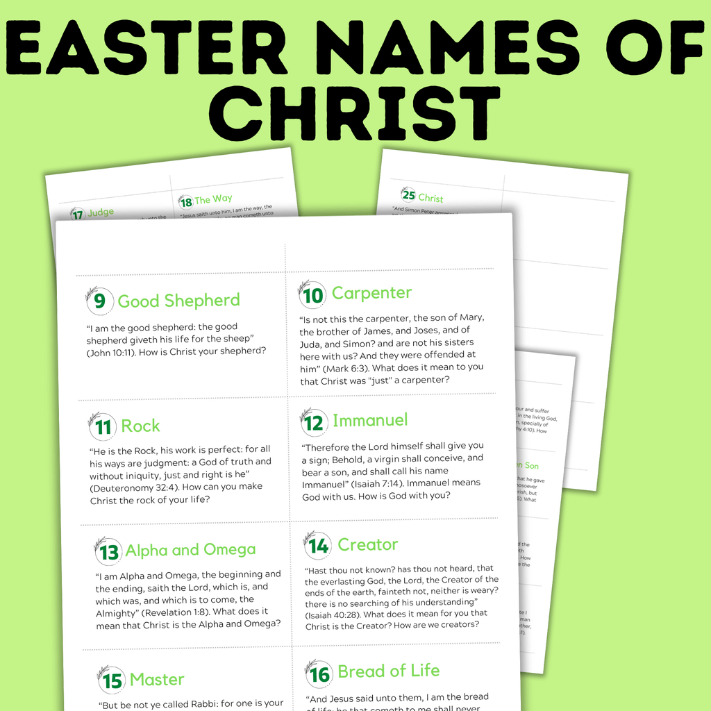 Easter Names of Christ Advent Calendar | Names of Christ | Easter Activity | Easter Printables | Easter for Family | Family Activities