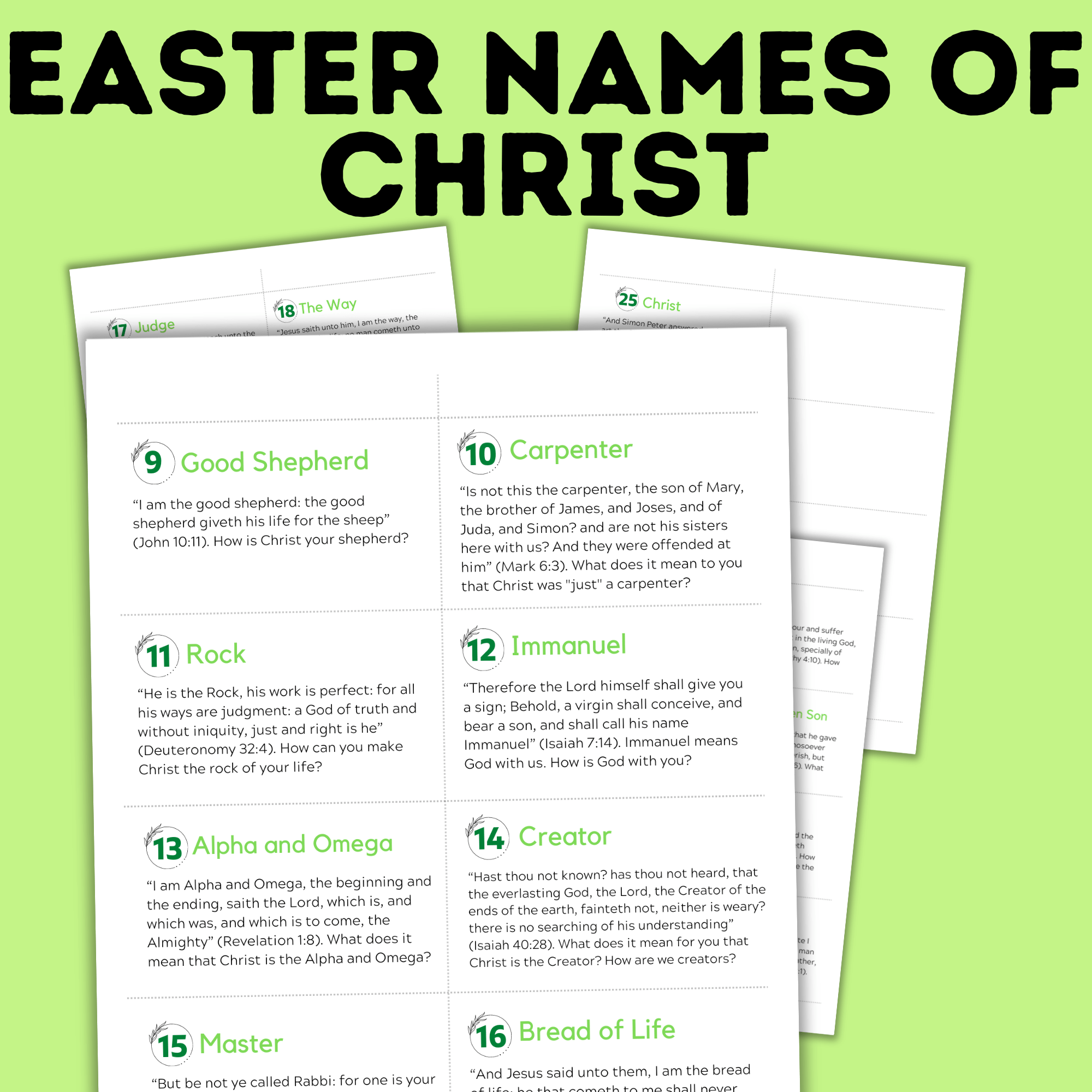 Easter Names of Christ Advent Calendar | Names of Christ | Easter Activity | Easter Printables | Easter for Family | Family Activities