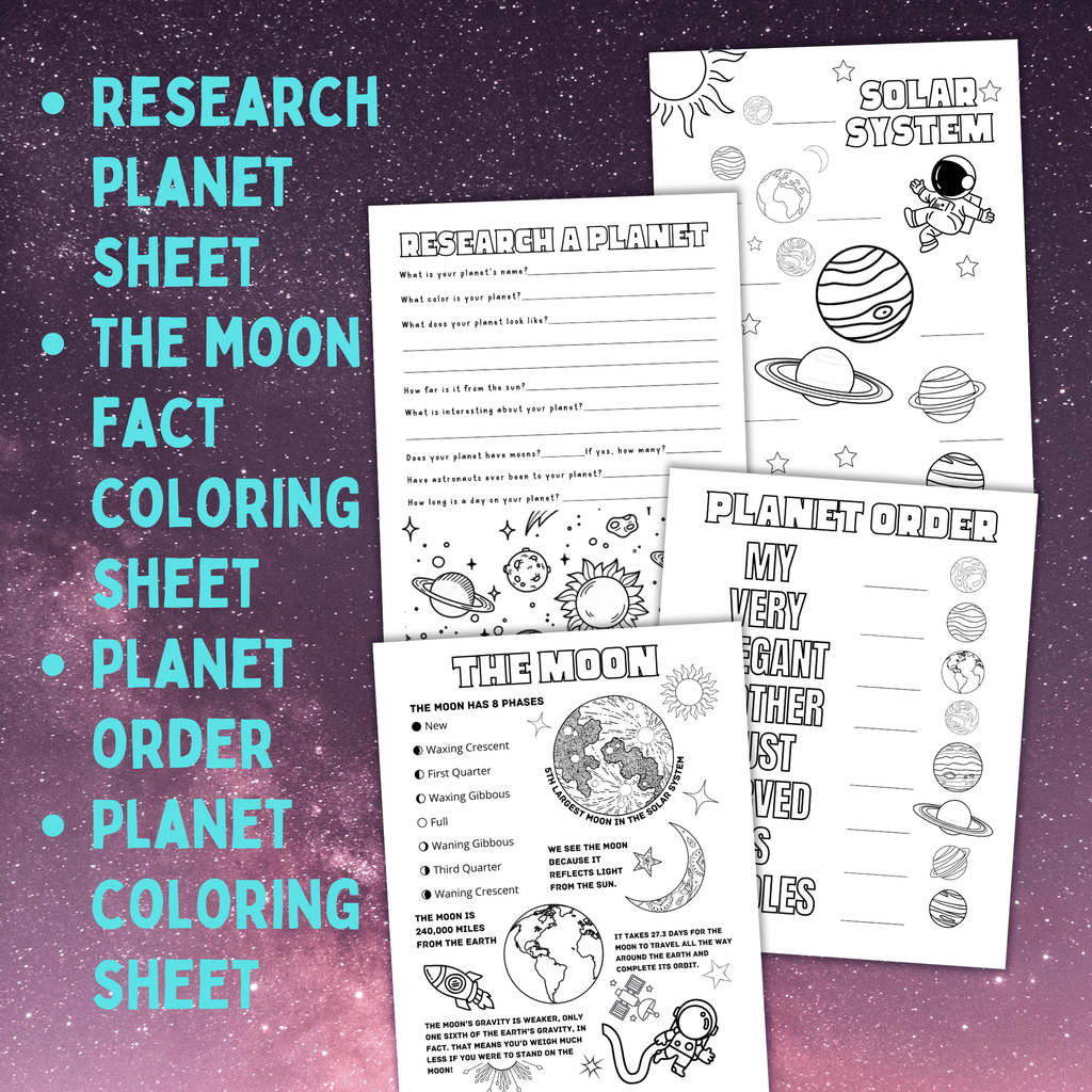 Solar System Worksheets and Coloring Pages | Space Activity Sheets