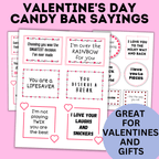 Valentine's Day Candy Bars Sayings | Candy Bar Sayings | Valentine's Day Notes | Valentine's for Kids | Candy Bar Notes | Digital