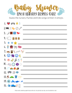 Baby Shower Emoji Nursery Rhyme Quiz