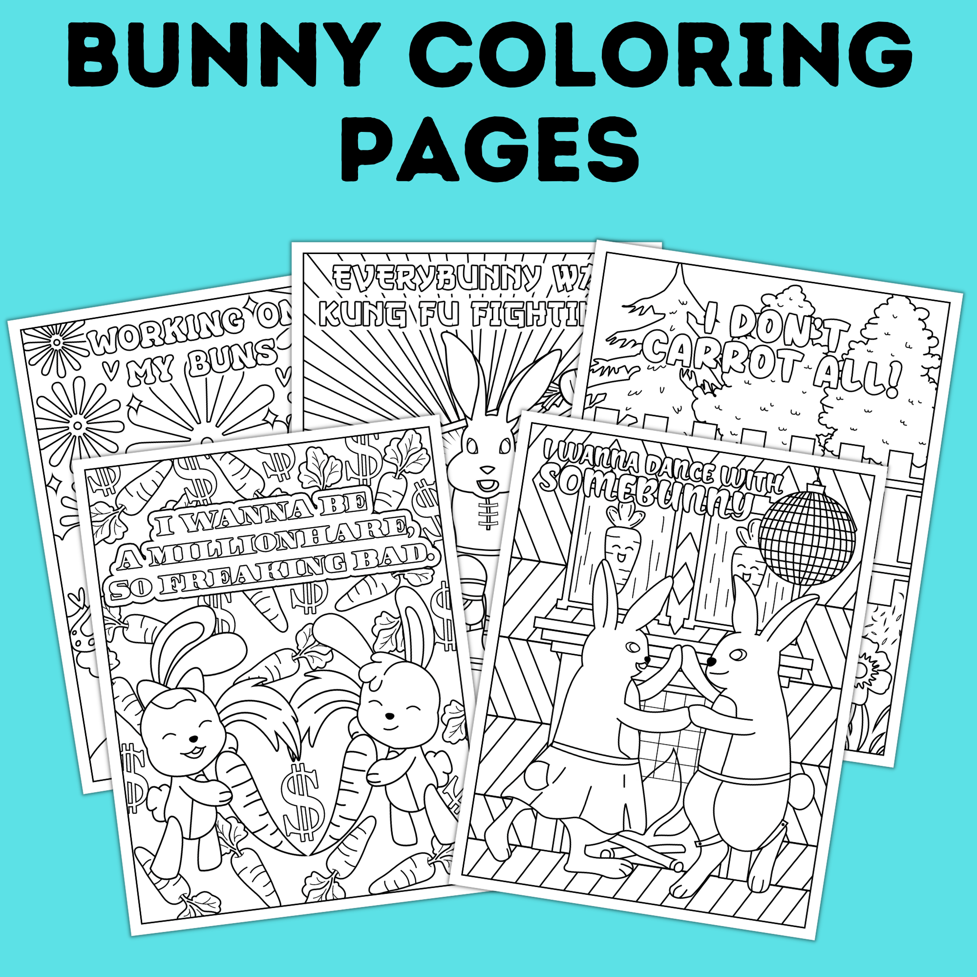 Bunny Coloring Page | Coloring Pages for Kids | Animal Coloring Pages | Coloring Book for Kids