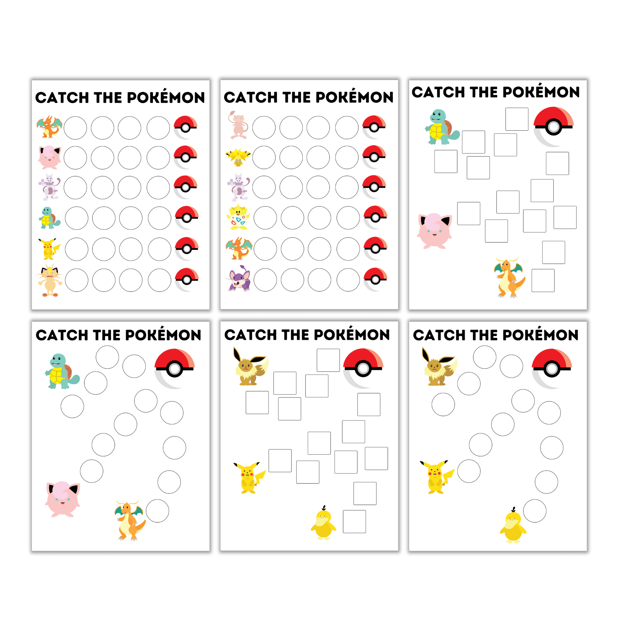 Pokémon Chore Chart or Potty Training Chart for Toddlers and Kids