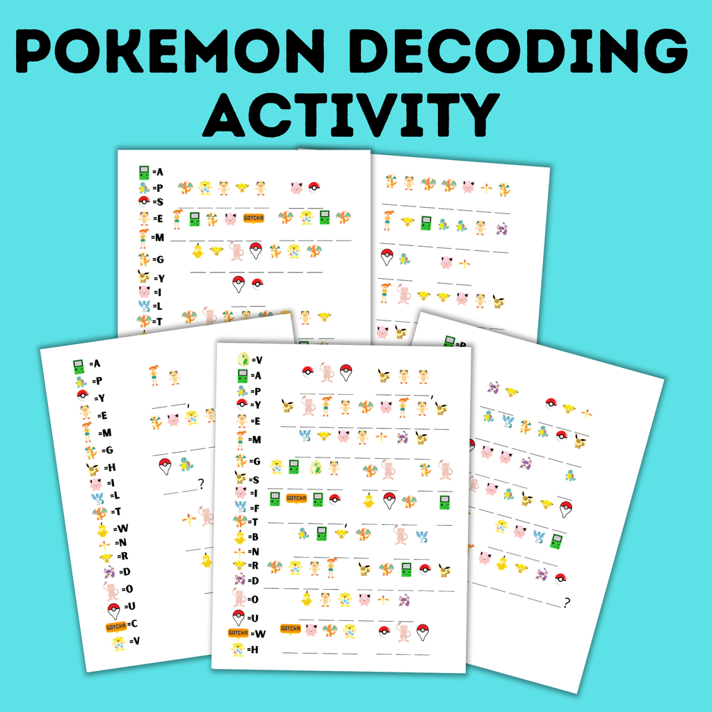 Pokemon Decoding Activity for kids