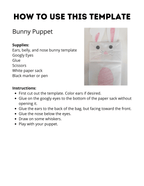 FREE Easter Bunny Puppet Template