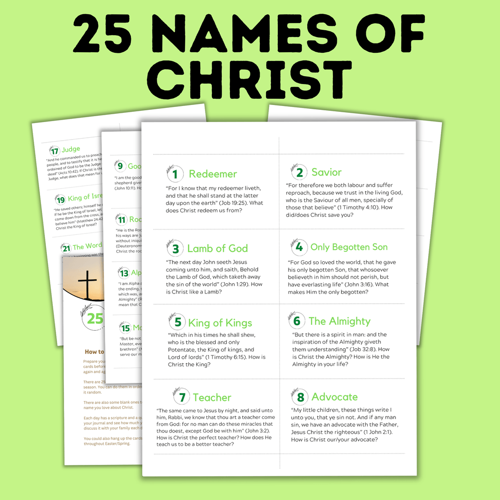 Easter Names of Christ Advent Calendar | Names of Christ | Easter Activity | Easter Printables | Easter for Family | Family Activities