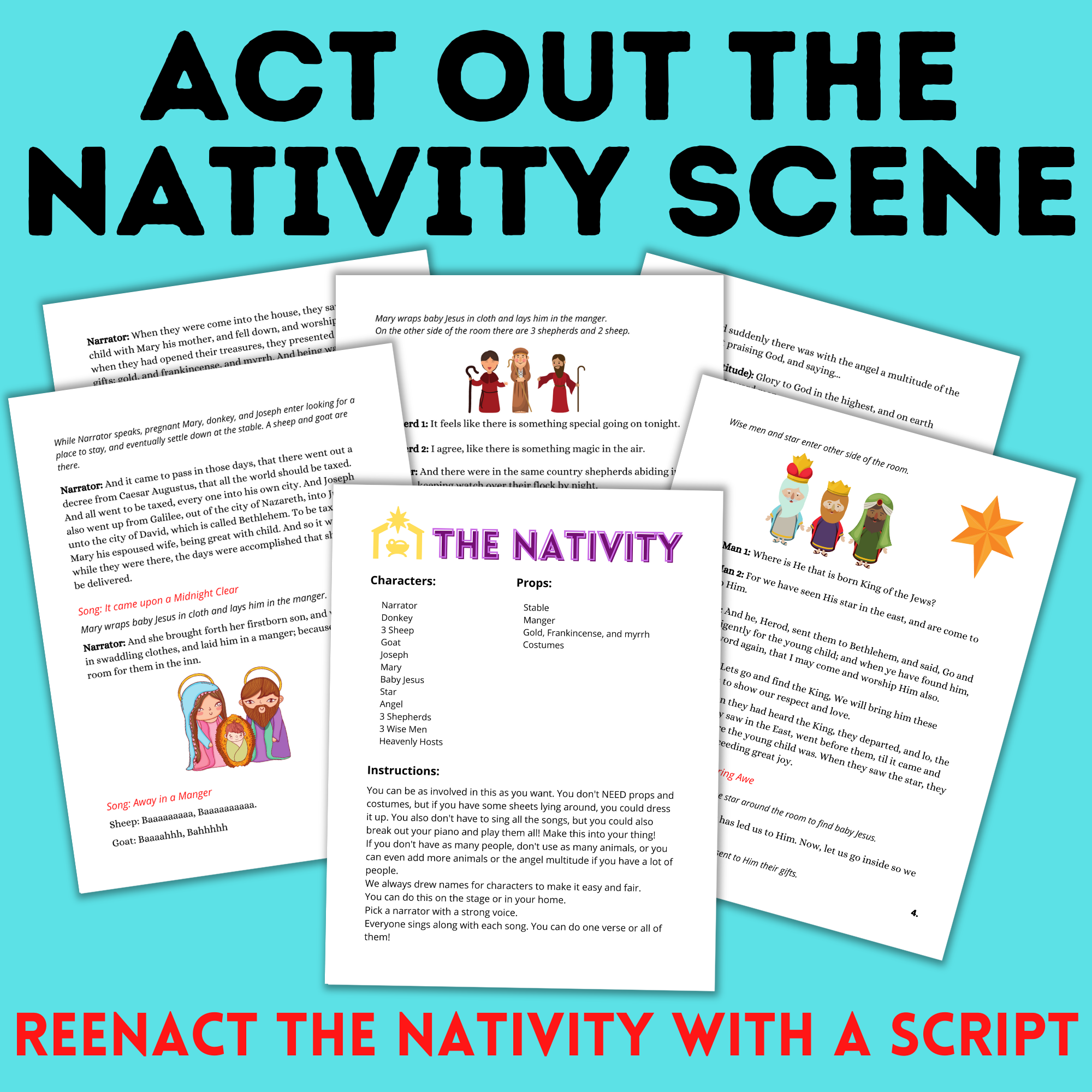 The Nativity Activity Skit and Play for Kids to Act Out