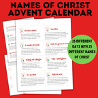 Names of Christ Advent Calendar | Christmas Advent Calendar | Christmas Countdown