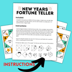New Year's Eve Printable | New Year's Fortune Teller | Fortune Teller for Kids | Kids Activities | Printables | New Year's Eve Activities