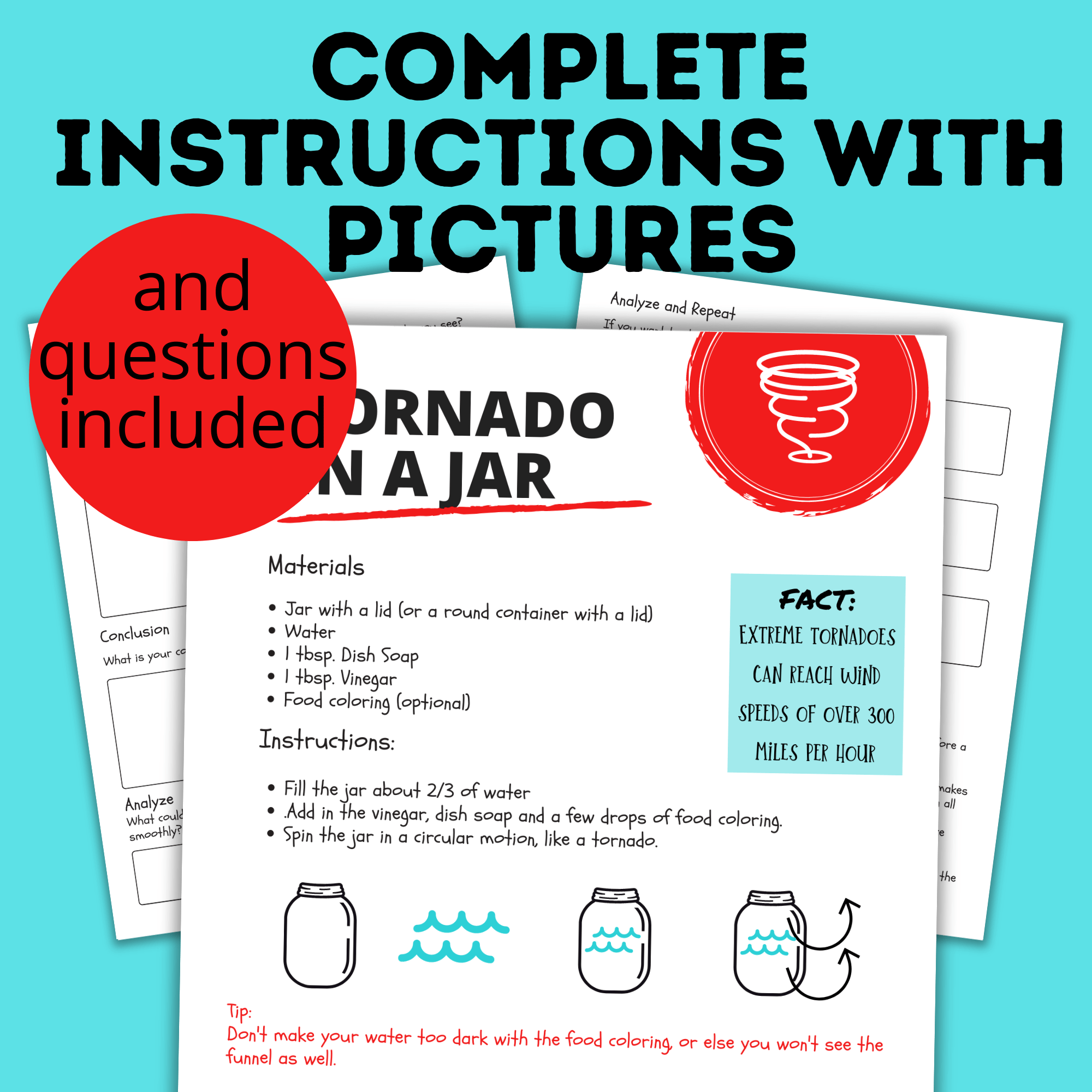 Tornado in a Jar Science Experiment for Kids | Easy Science for Little Kids | STEM Activities | Science for Kids