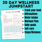 Health Planner | Fitness Tracker | 30 Day Wellness Jump Start Challenge for Moms | Wellness Planner