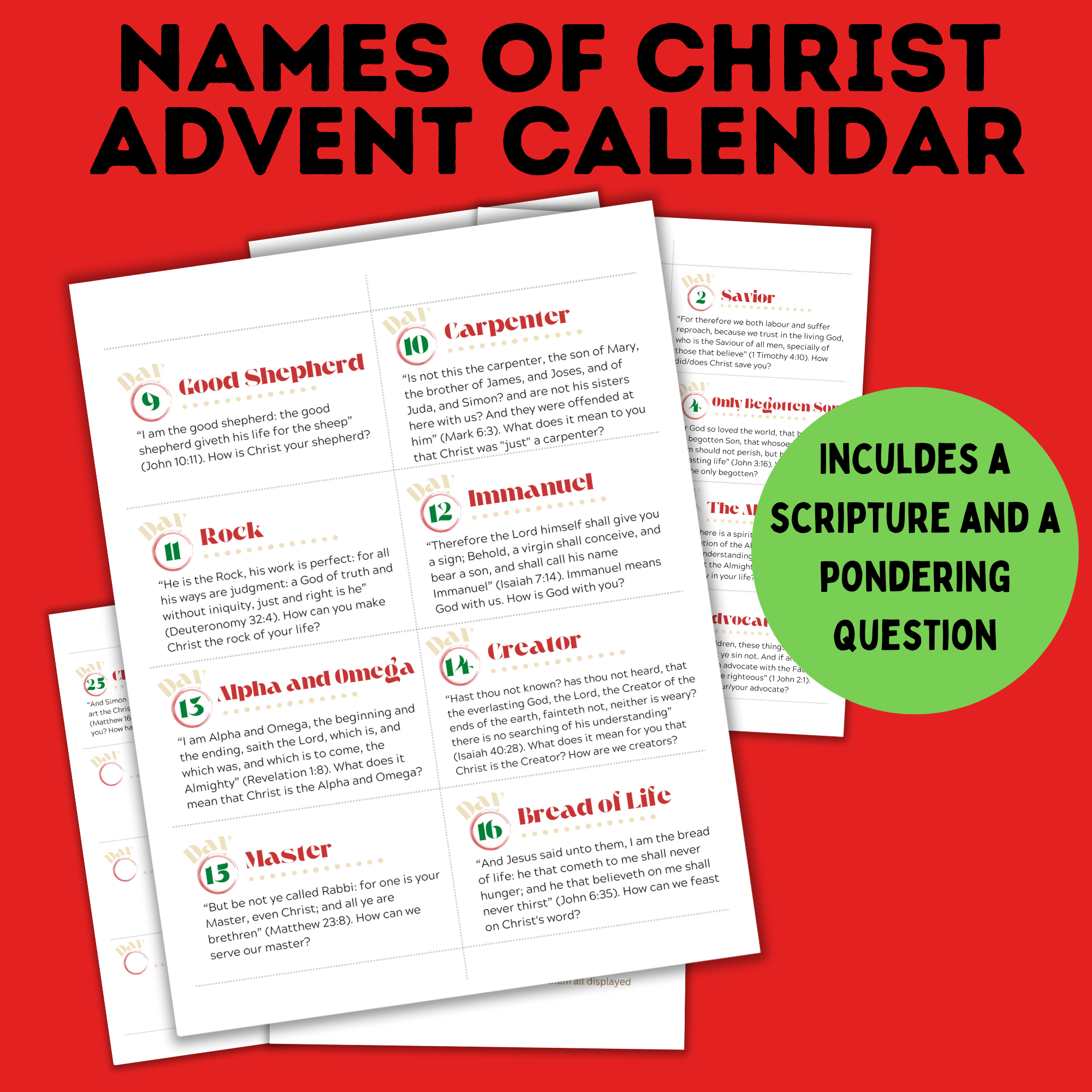 Names of Christ Advent Calendar | Christmas Advent Calendar | Christmas Countdown