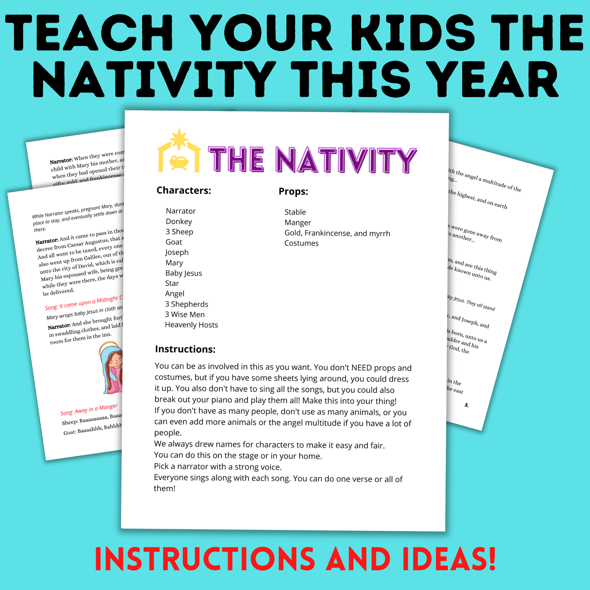 The Nativity Activity Skit and Play for Kids to Act Out