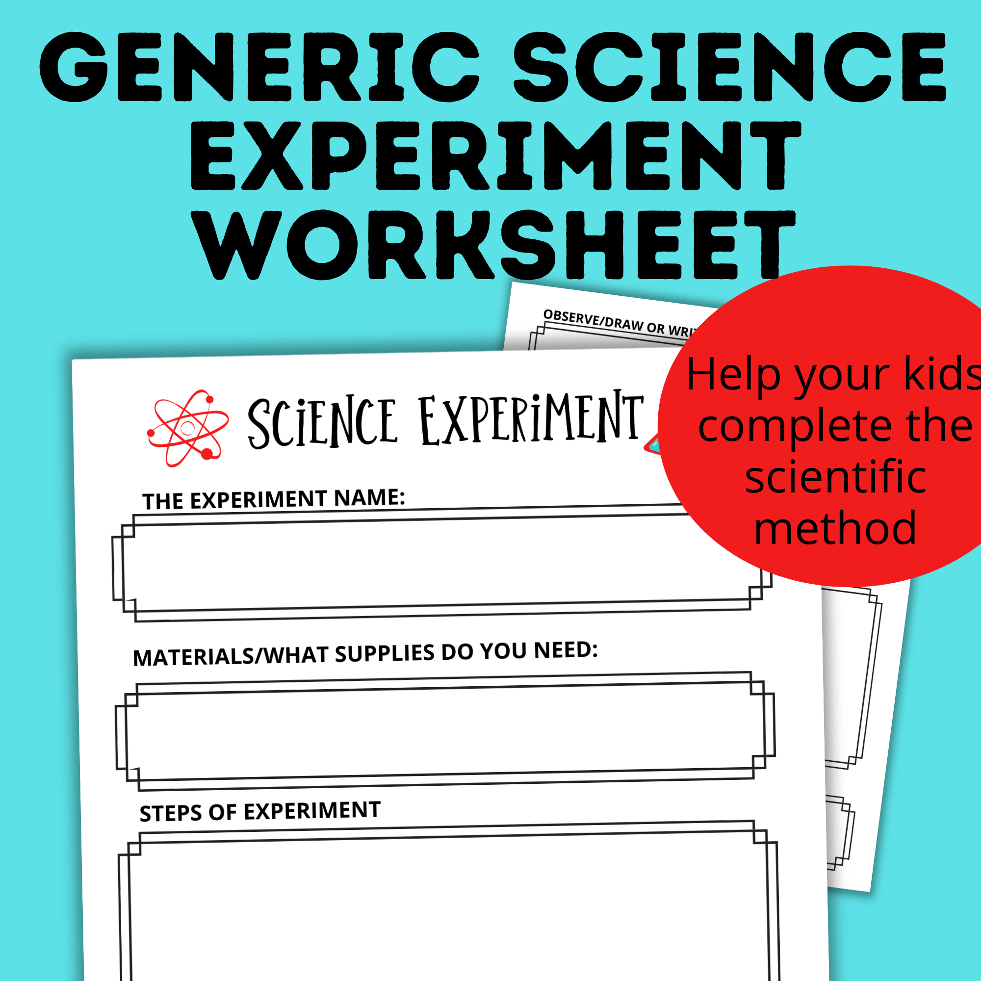Science Worksheet | Science Experiment Worksheet | STEM Activity | Science for Kids | Science Activities | Scientific Method