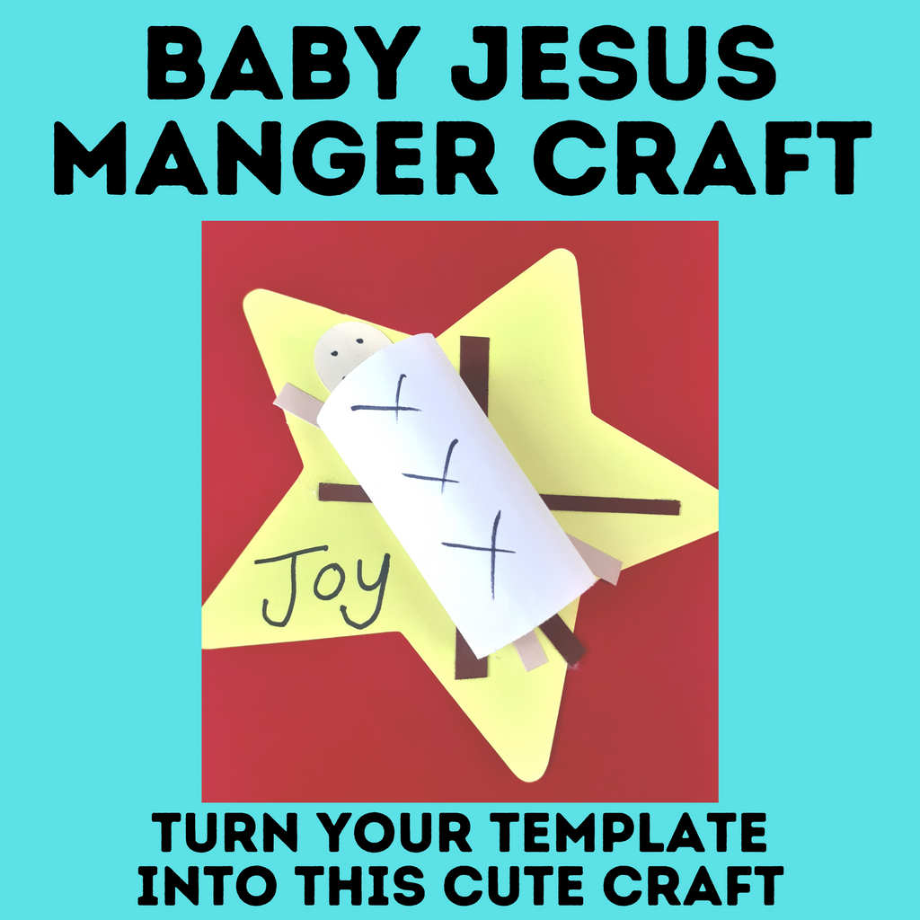 Baby Jesus in a Manger Craft Template for Kids | Christmas Craft for Kids