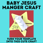 Baby Jesus in a Manger Craft Template for Kids | Christmas Craft for Kids