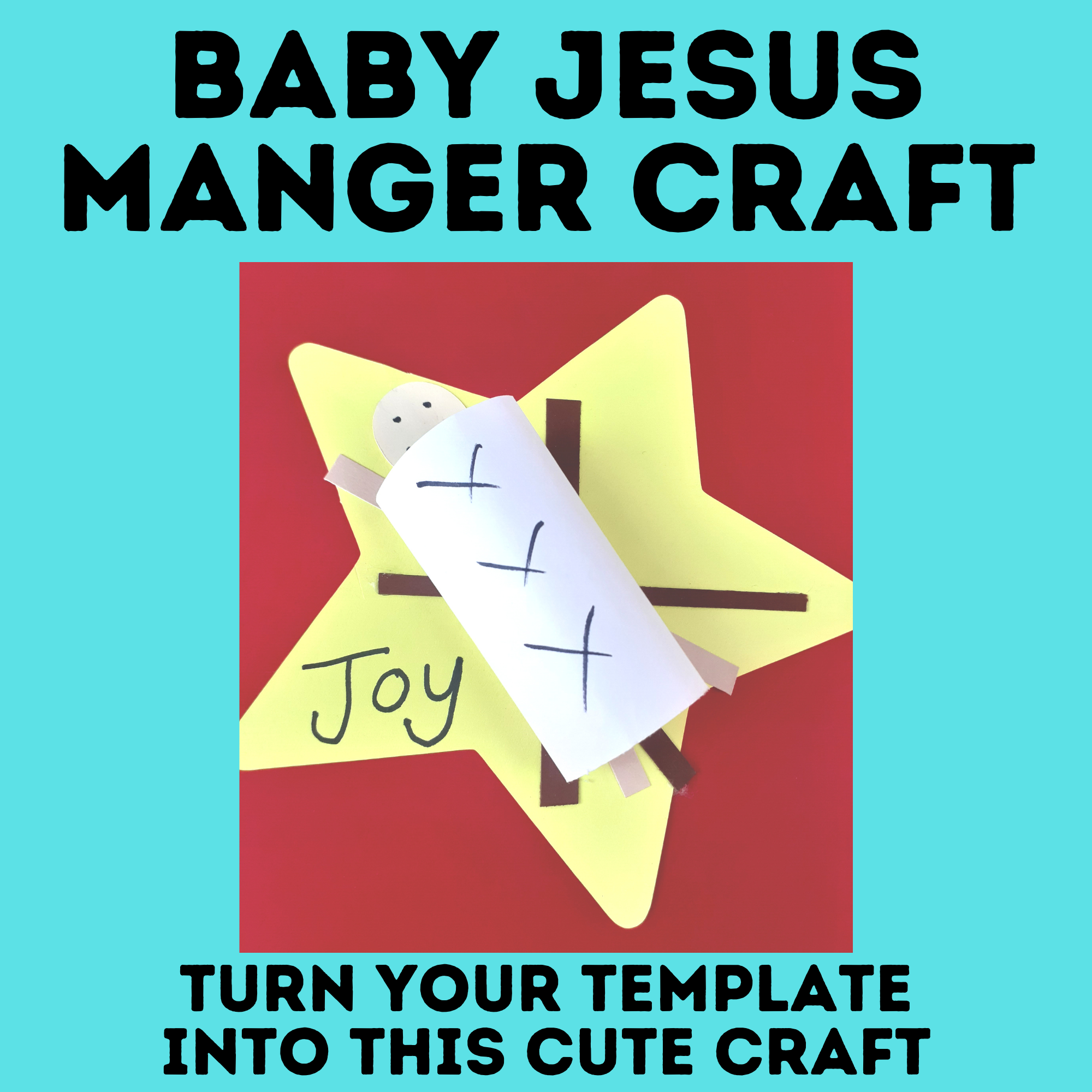 Baby Jesus in a Manger Craft Template for Kids | Christmas Craft for Kids