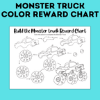 Monster Truck Reward Chart for Kids | Sticker Reward Chart | Reward Chart for Boys