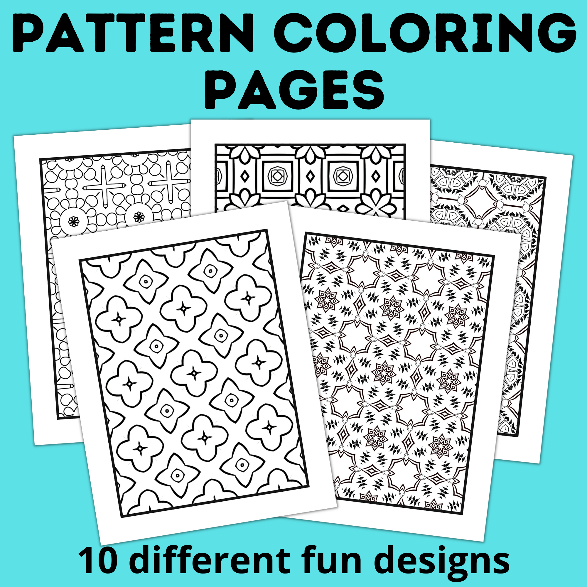 Pattern Coloring Pages | Mandala Coloring Pages | Geometric Coloring Pages