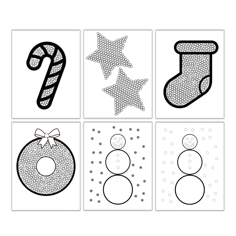 Christmas Q-tip Painting Printable | Christmas Craft for Kids and Toddlers