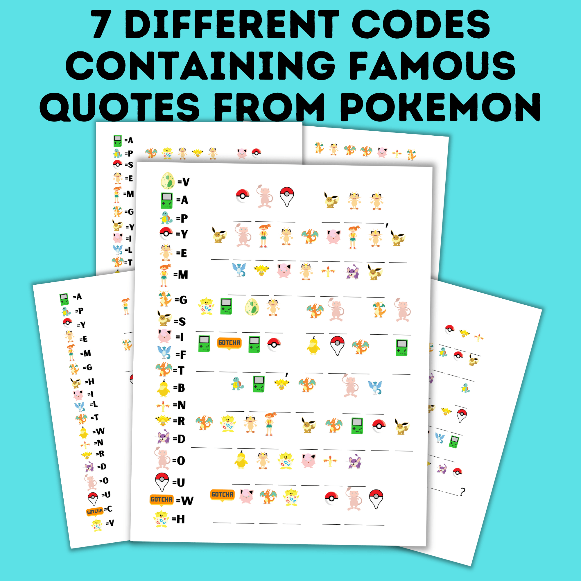 Pokemon Decoding Activity for kids
