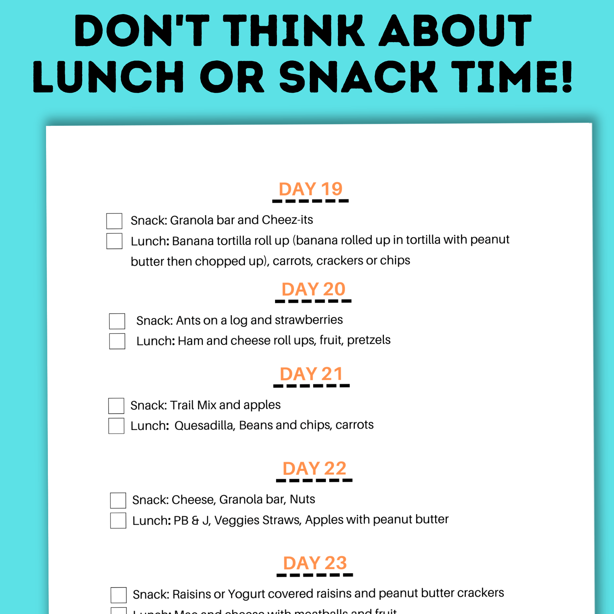 Lunch Planner | Kids Food Planner | Summer Planner | Summer Book for Kids | eBook