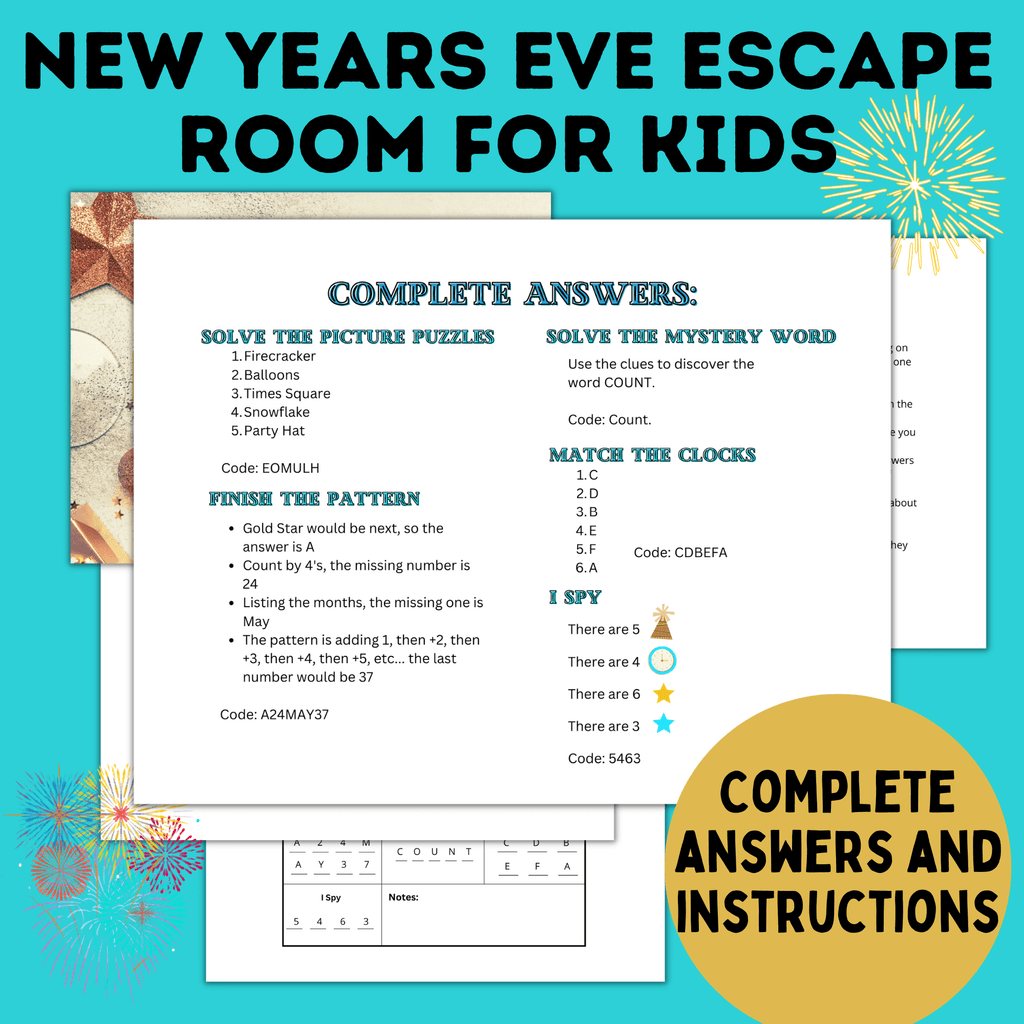 New Year's Eve Escape Room for Kids | New Year's Eve Game for Kids