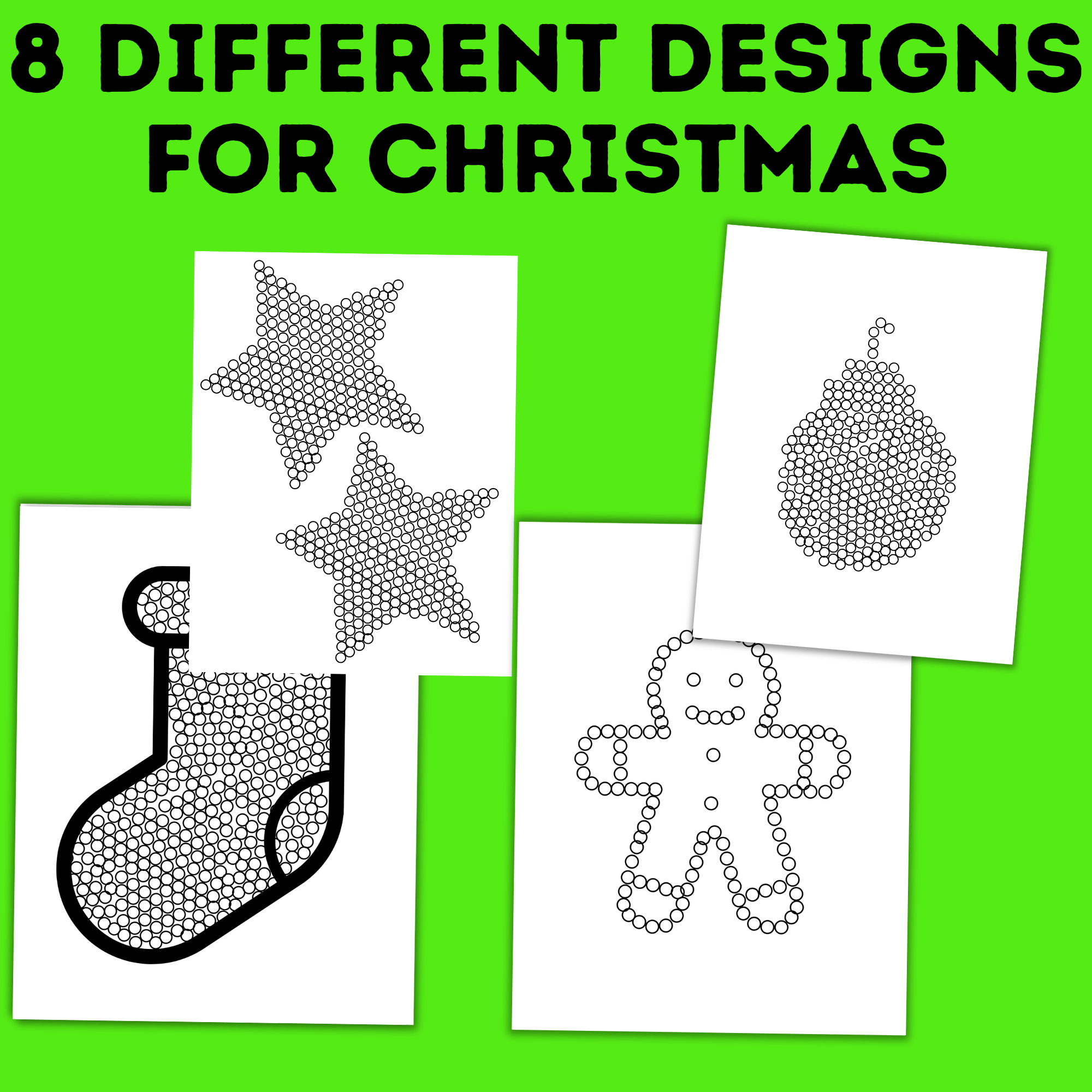 Christmas Q-tip Painting Printable | Christmas Craft for Kids and Toddlers